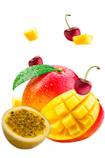 mango, passion fruit and cherry image